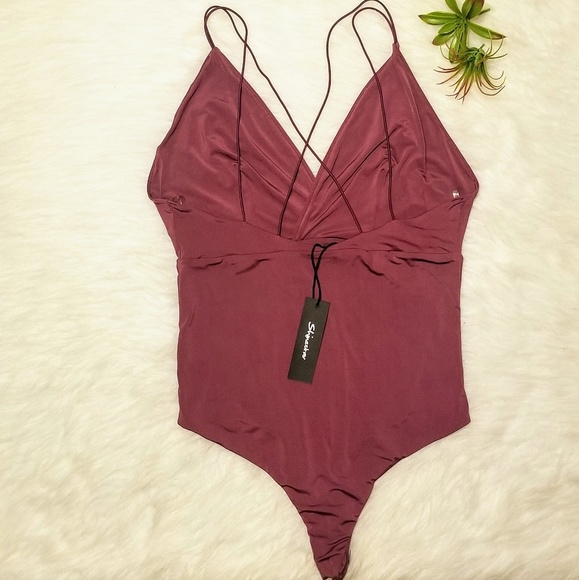 NWT Shinestar Bodysuit Crossback Strappy Back - Picture 3 of 8